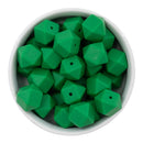 Kelly Green Hexagon Silicone Beads 14.5mm - Flat Top (Package of 5)