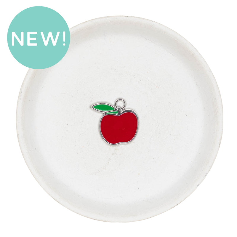 Red Apple Enamel Jumbo Charm 25x24mm (Package of 1)