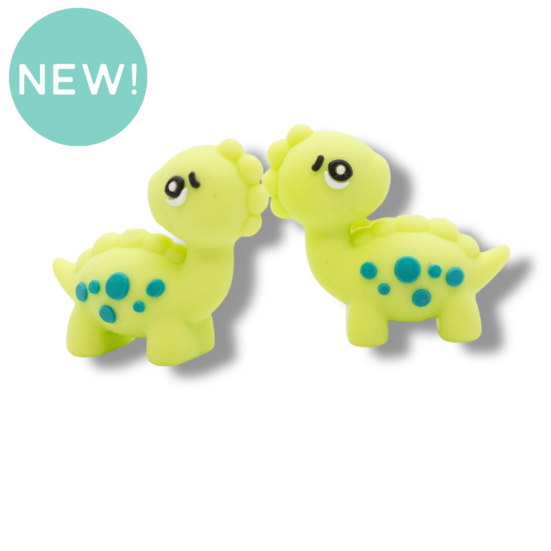 3-D Dinosaur Silicone Focal Bead 32x28x14mm (Package of 2)