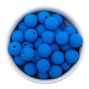 Ocean Blue Solid Spiral 15mm Silicone Beads (Package of 10)