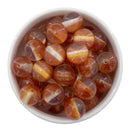Orange & Multicolor Shimmery Stripe Beads 16mm (Package of 10)