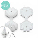 3-D Pearlized White Builder Shell Silicone Focal Bead 20x27x30mm (Package of 2)