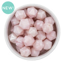 Powder Pink Pearlized Hexagon Silicone Beads 16mm - Point Top (Package of 5)