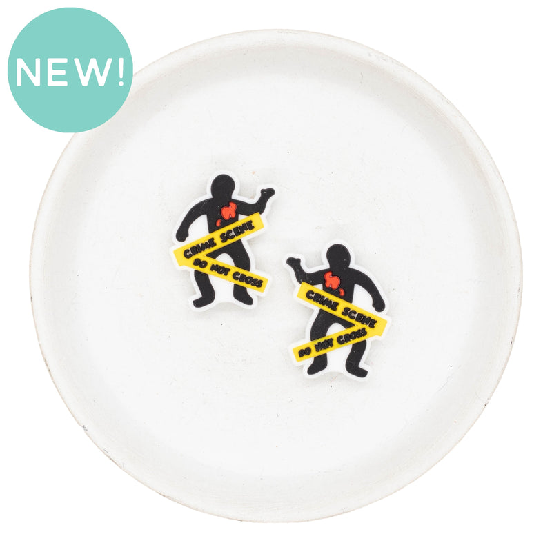 Crime Scene Do Not Cross Silicone Focal Bead 29x22mm (Package of 2)