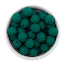 Pine Green Solid Spiral 15mm Silicone Beads (Package of 10)