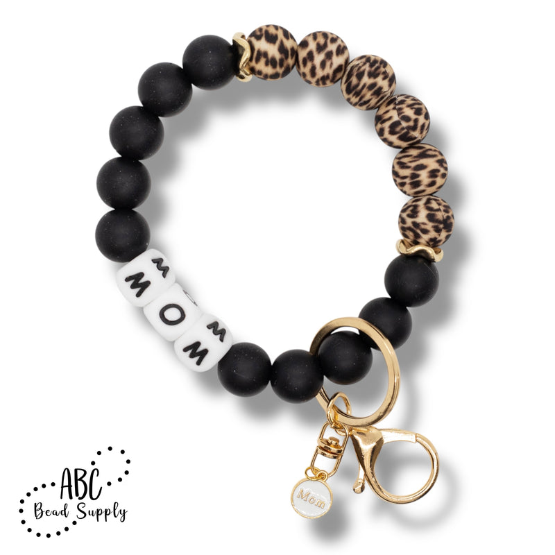 Tan Leopard Printed Silicone Beads 15mm