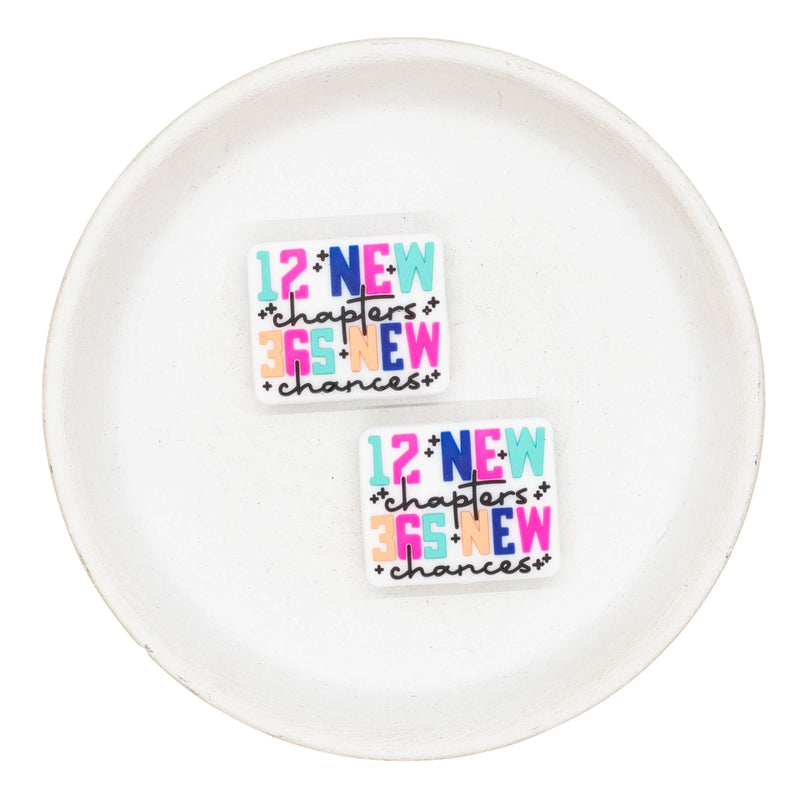 12 New Chapters 365 New Chances Silicone Focal Bead 24x29mm (Package of 2)