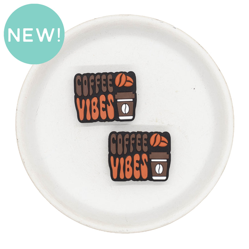 Coffee Vibes Silicone Focal Bead 24x31mm (Package of 2)