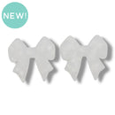 3-D Translucent Bow w/Snowflake Confetti Silicone Focal Bead 30x28x10mm (Package of 2)