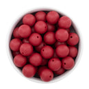 Cranberry Solid Round 15mm Silicone Beads (Package of 10)