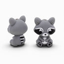 3-D Racoon Silicone Focal Bead 26x15x19mm (Package of 2)
