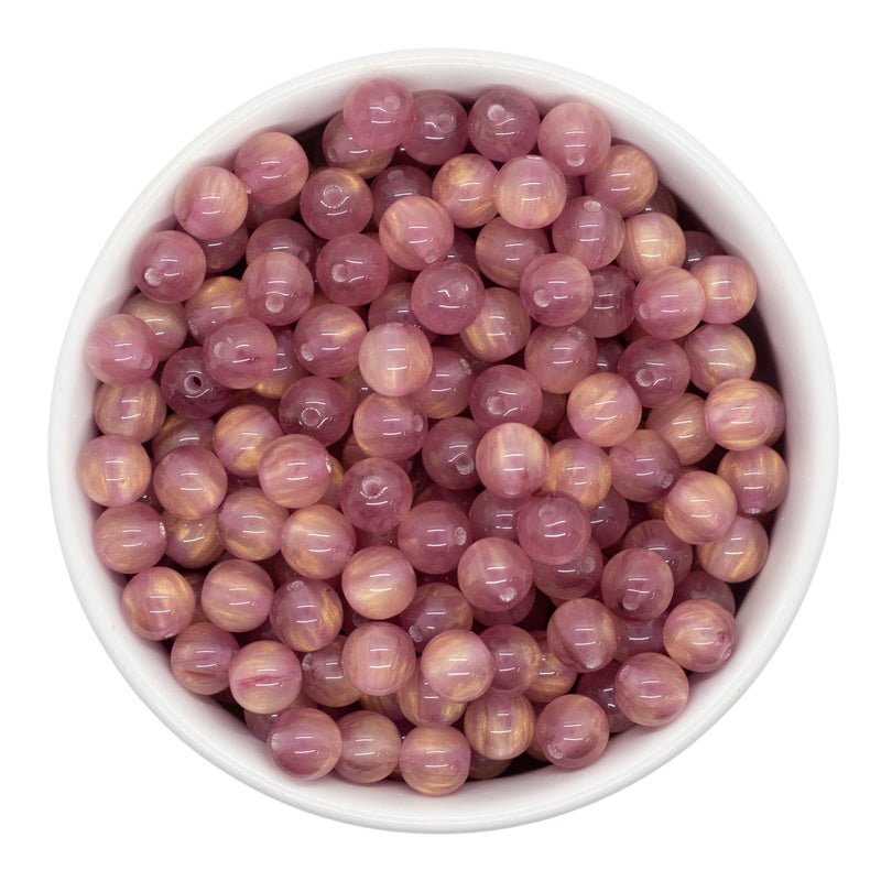 Mauve Pearly Luster Beads 8mm (Package of Approx. 50 Beads)