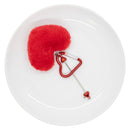 Fuzzy Heart w/Heart Carabiner Beadable Keychains (Package of 1)