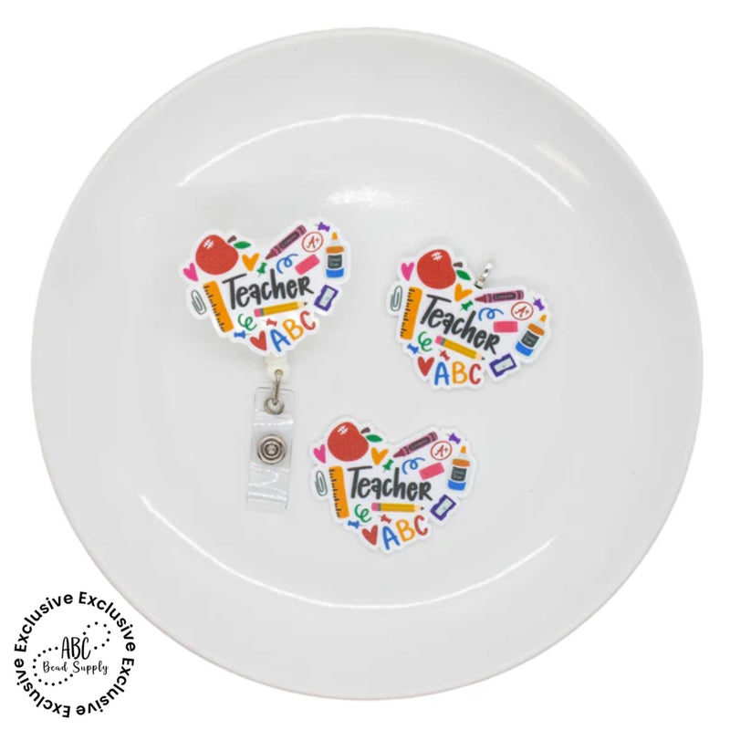 Teacher Supplies Heart Flatback Acrylic Accent 44x51mm (Package of 1) - ABC Exclusive
