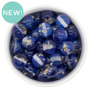 Sapphire Glitter & Clear Duo w/Gold Fleck Beads 16mm (Package of 10)