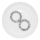 White w/Black Splatter Print Jumbo Silicone Ring Bead 64mm (Package of 2)