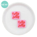 Holly Jolly Glitter Silicone Focal Bead 25x28mm (Package of 2)