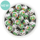 Wreath Printed Silver UV Beads 16mm (Package of 10)