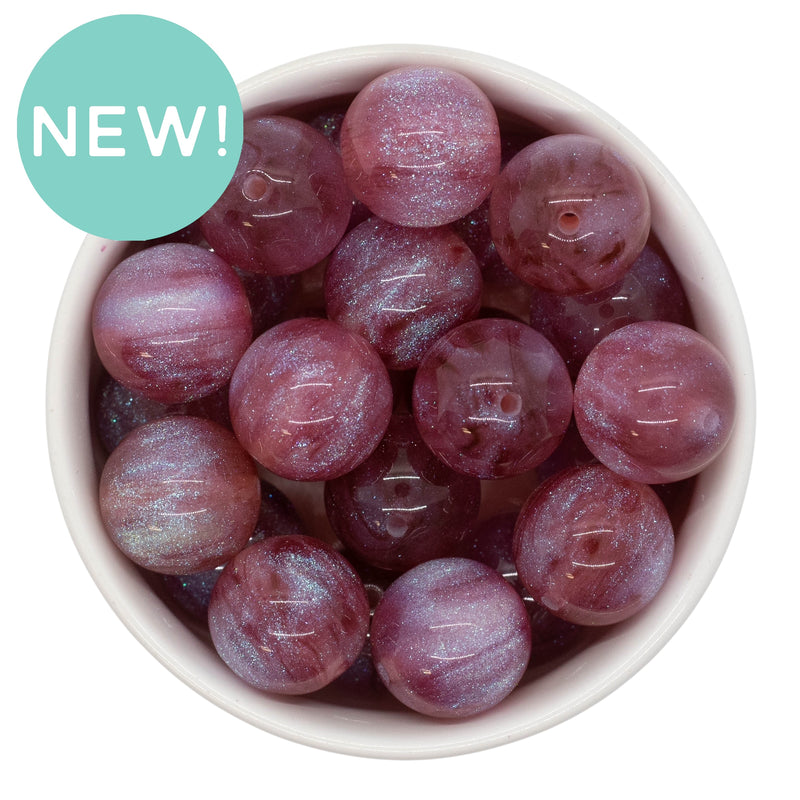 Mauve Cosmic Glitter Beads 20mm (Package of 10)