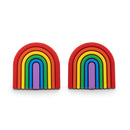 Primary Rainbow Silicone Focal Bead 30x29mm (Package of 2)