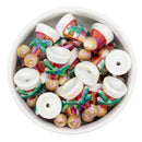 3-D Iridescent Santa Hat w/Bow Bead 29x18x17mm (Package of 5)