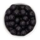 Black Glitter Silicone Beads 15mm (Package of 10)