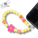 Pink Flower w/Star Center Silicone Focal Bead 30mm (Package of 2)