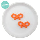 Orange Dotted Bow Silicone Focal Bead 34x19mm (Package of 2)