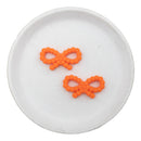 Orange Dotted Bow Silicone Focal Bead 34x19mm (Package of 2)