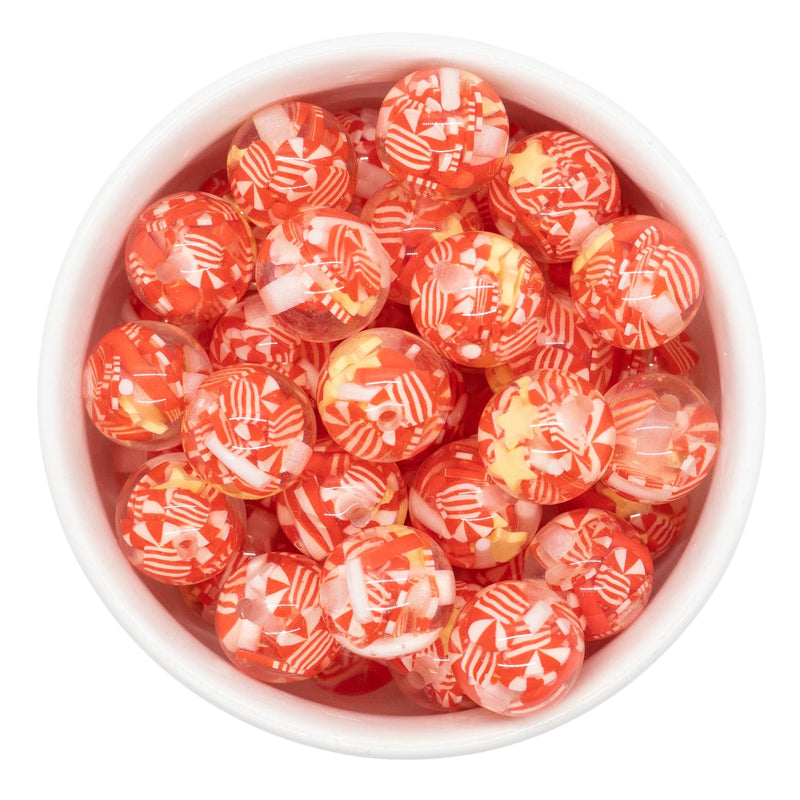 Suspended Candy Cane & Star Confetti 16mm Bead Mix (Package of 10)