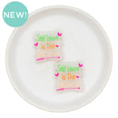 Self Love is the Best Love Glitter Silicone Focal Bead 28x30mm (Package of 2)