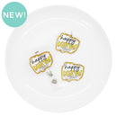 Gold, Silver & Black Happy New Year Acrylic Accent 38x44mm (Package of 1)