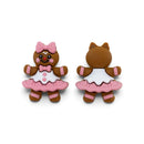 3-D Gingerbread Girl Silicone Focal Bead 30x23x11mm (Package of 2)