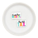 Know Your Worth, Then Add Tax Silicone Focal Bead 30x20mm (Package of 2)
