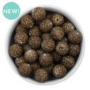 Brown Base Leopard Printed Silicone Beads 15mm (Package of 10)
