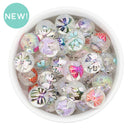 Translucent Iridescent Bow Printed Variety Pack Beads 16mm (Package of 10)