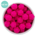 Hot Pink Hexagon Silicone Beads 16mm - Point Top (Package of 5)
