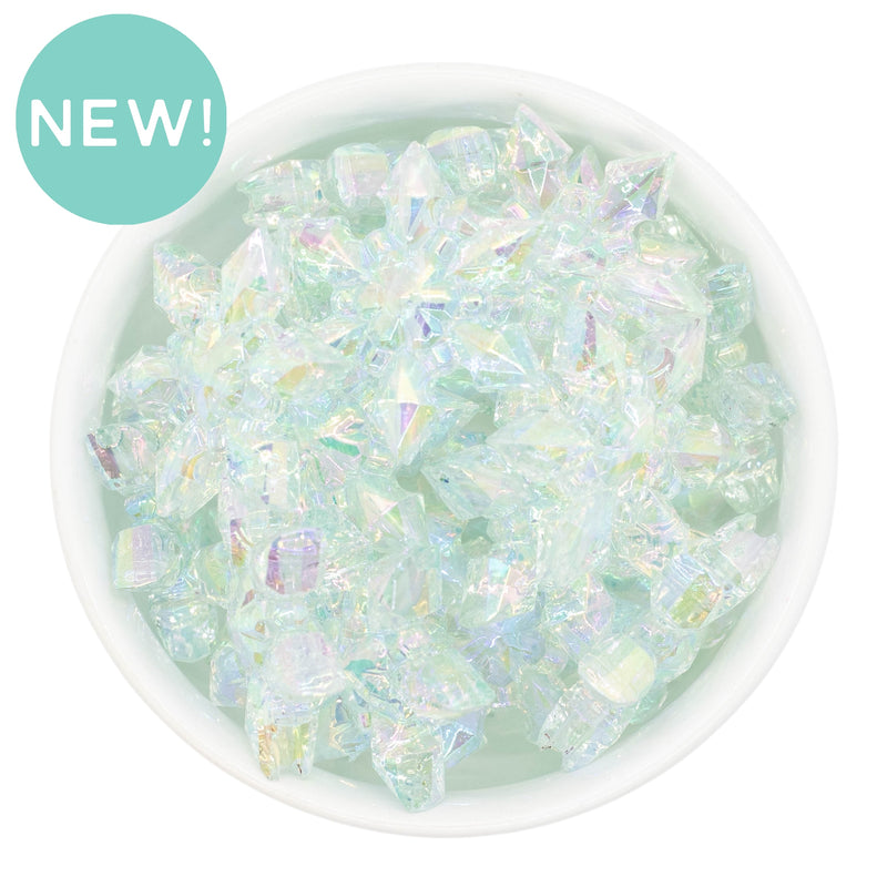 Jumbo Pale Blue Iridescent Snowflake Bead Color Mix 31mm (Package of 5)