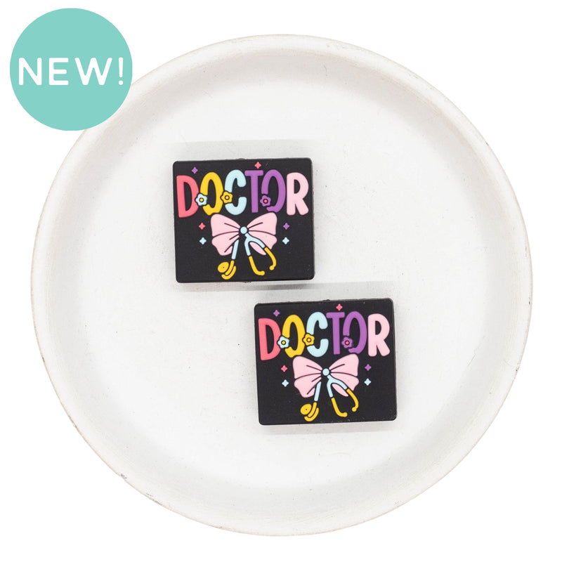 Doctor Stethoscope Bow Silicone Focal Bead 26x29mm (Package of 2)