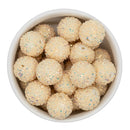 Ivory Chunky Glitter Beads 20mm (Package of 10)