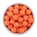 Papaya Orange Solid Spiral 15mm Silicone Beads (Package of 10)