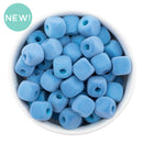 Azure Blue Square Flocked/Fuzzy Large Hole Beads 12mm Square, 15mm Diagonal (Package of 20)