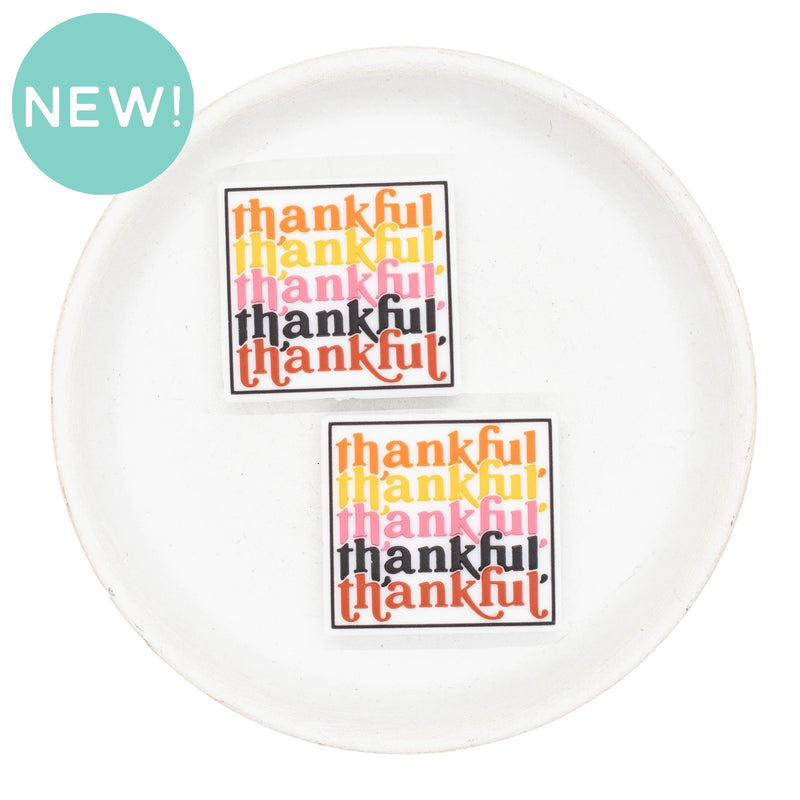 Thankful, Thankful, Thankful, Thankful Silicone Focal Bead 33x35mm (Package of 2)