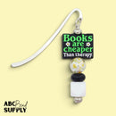 Books are Cheaper Than Therapy Silicone Focal Bead 29x24mm (Package of 2)