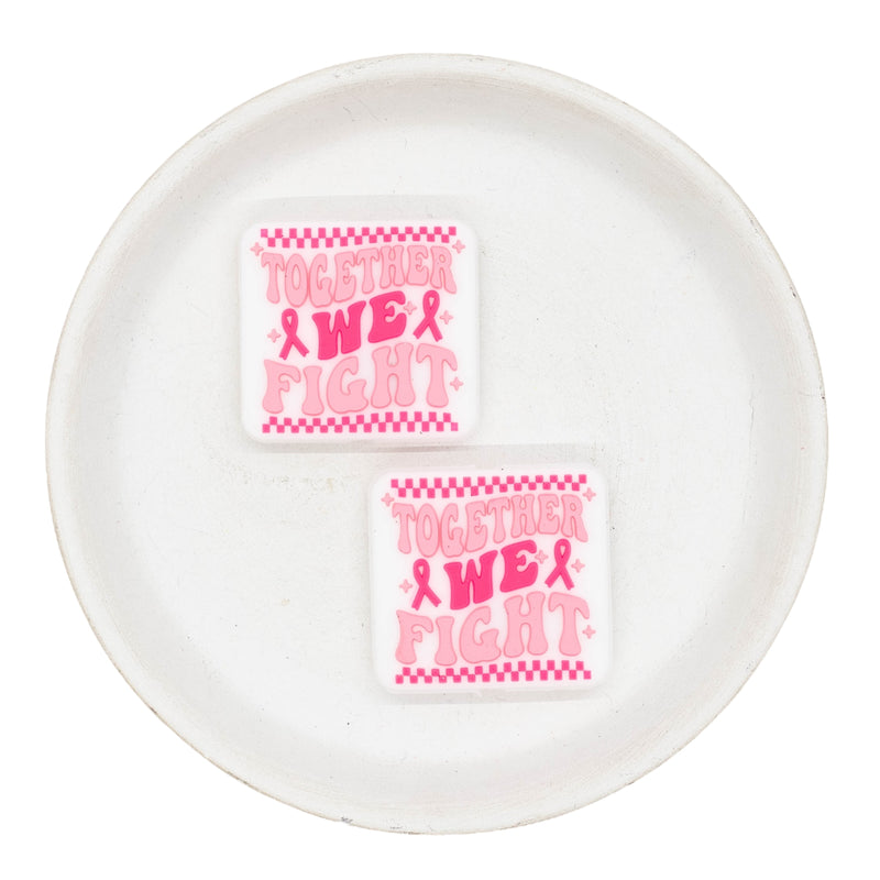 Together We Fight Silicone Focal Bead 30x32mm (Package of 2)