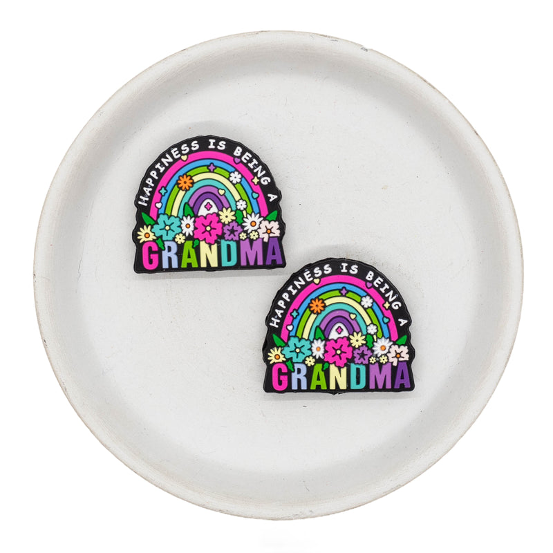 Happiness is Being a Grandma Silicone Focal Bead 29x33mm (Package of 2)