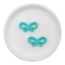 Robin Egg Dotted Bow Silicone Focal Bead 34x19mm (Package of 2)