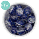 Sapphire & Clear Shimmer Duo w/Silver Foil Beads 20mm (Package of 10)
