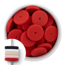 Scarlet Red Coin Silicone Spacer Beads 25x5mm (Package of 5)