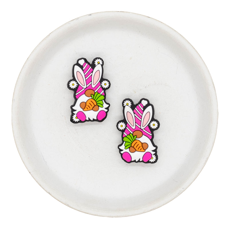 Bunny Gnome w/Carrot Silicone Focal Bead 33x22mm (Package of 2)